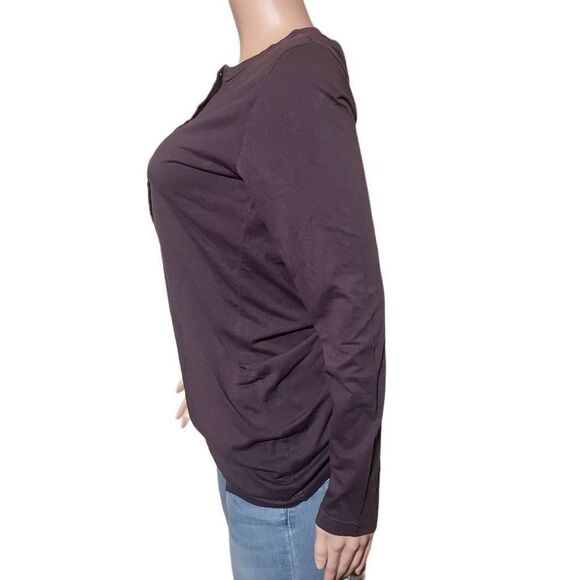 Pulp raising women's long sleeves henley raisin pullover top size L,S,M,XL - Picture 4 of 5